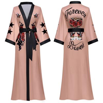 China Designer QUICK DRY Comfortable Women Robes Elegant Style Sleepwear Floral Print Pajamas For Women for sale