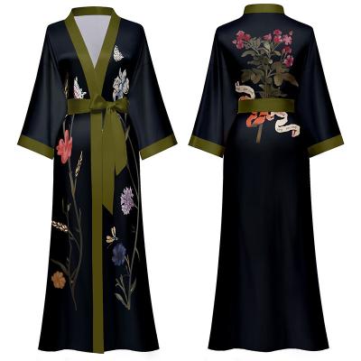 China Hot QUICK DRY Designer Robes Women New Product Sleepshirts Sale Sleepwear Floral Print Pajamas For Women for sale