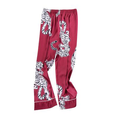 China Wholesale Men's Home Wear Tiger Printed Sleepwear Pajama Pants QUICK DRY Satin For Men for sale