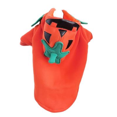 China Wholesale Viable Winter Pet Quality Warm Plush Hoodie Inside Festival Halloween Cute Cat Costume Pumpkin Orange Dog Winter Hoodie for sale