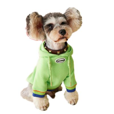 China Wholesale High Quality Autumn Pet Hoodie Green Dog Teddy Chihuahua Bulldog Clothes Cat Spring Medium Stocked T-shirt for sale