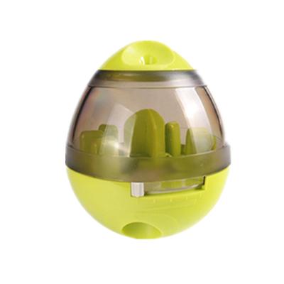 China Safe Plastic Dispensing Automatic Slow Tumbler Stored IQ Durable Food Feeder Dog Toys Interactive Egg Train Puzzle Dog Toy for sale