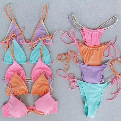 China 2022 Collection Color Size Women's Swimwear Bikini Model Set Micro Bikini Swimwear Girls Swimwear Plus Size Swimwear for sale