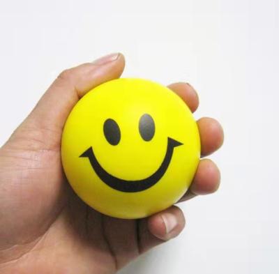 China Squeezable Promotional Custom Squeezable PU Foam Ball Logo Printing Ball Manufacturer Anti Stress Toy PU Squeeze Ball Brand Manufacturer Squeeze Smile for sale