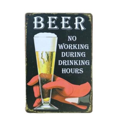 China World Decorative Posters Bar Retro Vintage Tin Signs Funny Metal Plaque Tin Sign Beer Tin Signs for sale