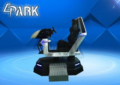 China White Racing Car Simulator With Motion Chair Platform Virtual Reality Video Game Machine for sale