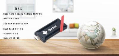 China QINTAIX R33 mini pc android tv stick 2g ram 16g rom usb dongle for sale