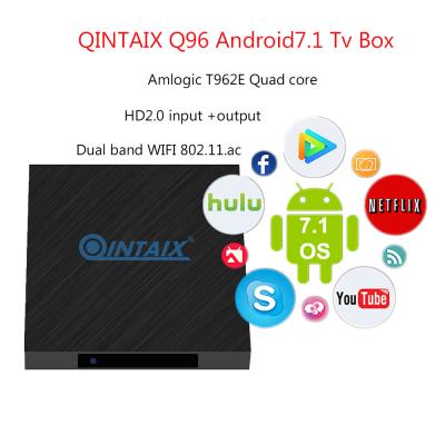 China QINTAIX Q96 Full HD Android TV Box , 4K Quad Core Android TV Media Player Amlogic T962E for sale