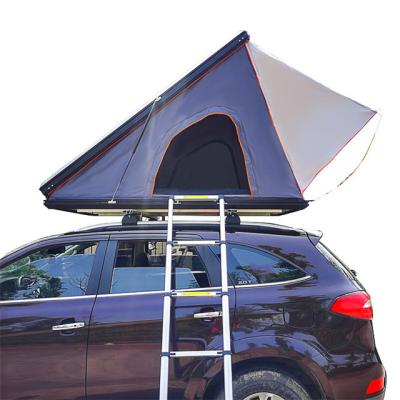 China Straight Bracing Type 4 Person Hard Shell Suv Aluminum Triangle Roof Top Tent Cheapest Automatic Outdoor Waterproof Triangle Roof Mattress For Camping for sale