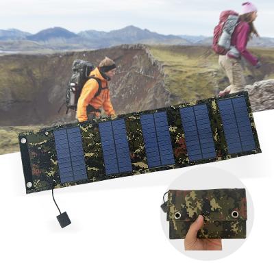 China Commercial/Boat/Car/Camping Solar Panel 5V 15W 5 Times Foldable Portable Charging Kit For Outdoor Camping for sale