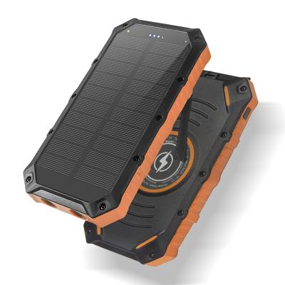 China Quick Charge Support Fast Charging 20000 Mah Solar Charger Power Bank Of Qi Solar Powered Battery Charger Bank for sale