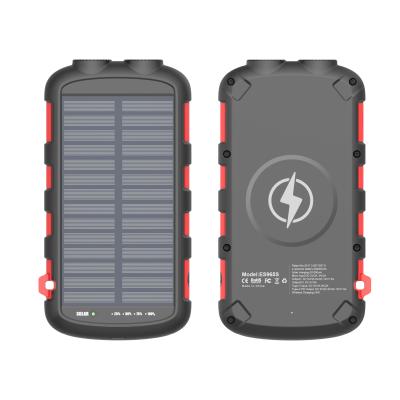 China Fast Charging Support Large Capacity 20000Mah 15W Phone Charger Station Solar Power Bank Outdoor Wireless Powerbank for sale