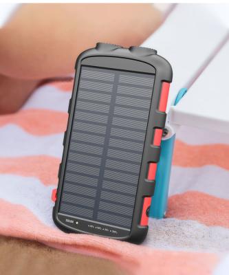 China Waterproof 15W Wireless Phone Charger Station Fast Power Bank Support 20000 Charging Solar Powerbank For Camping for sale