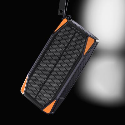 China Solar Panel Charging Dual USB 10000mAh PowerBank Mobile Phone Charger Solar Power Bank for sale