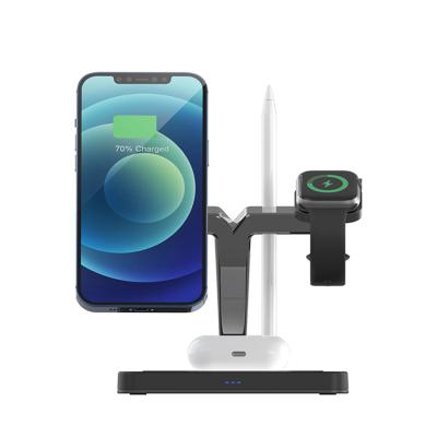 China Smart Watch 4 in 1 Wireless Charger for All Charging Type C Phone Charger Qi Phone Dock Station USB Wireless Stand for sale