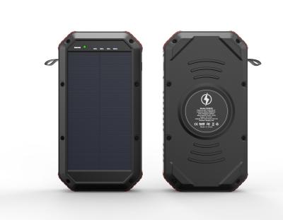 China Fast Wireless Type-c 4 USB Power Charging Support Qc3.0 Bank Large Capacity 30000 Mah Solar Mobile Charger for sale