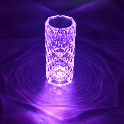 China Dropshipping Modern CHUSE RGB Touch 16 Color Changing Crystal Table Lamp With USB For Living Room for sale