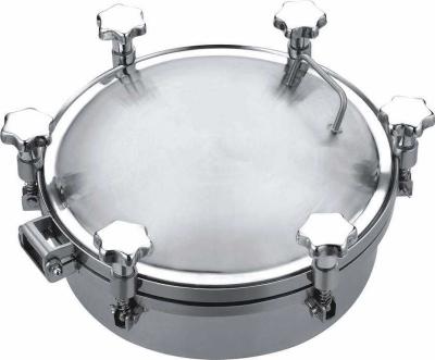 China Tank Stainless Steel 304 Pressure Vessel Round Type Sanitary Manhole Cover for sale