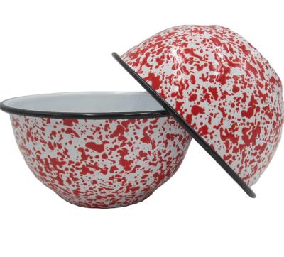 China Sustainable Enamel Splash Bowl Enamel Salad Bowl Enamel Fruit Bowl for sale