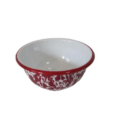 China Sustainable Enamel Splash Bowl Enamel Salad Bowl Enamel Fruit Bowl for sale