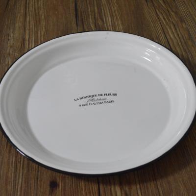 China Large Round Enamel Serving Tray Tea Tray Coffee Tray Dia45*h4.5cm for sale