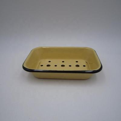 China Metal Enamel Soap Holder Soap Box Steel Soap Dish for sale