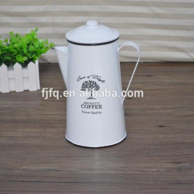 China Sustainable Retro Steel Enamel Coffee Pot With Lid for sale