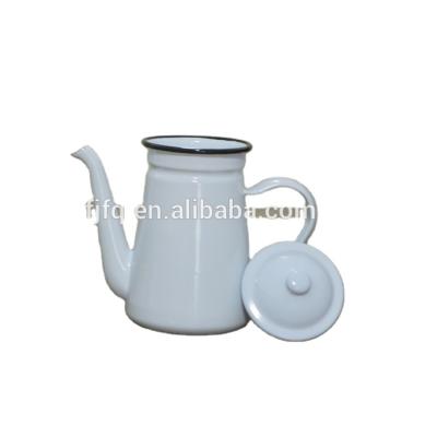 China Retro Sustainable Steel Enamel Teapot Coffee Pot With Lid for sale