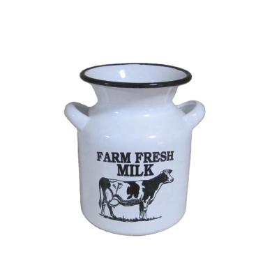 China Customized CLASSIC Enamel Tea Kettle Milk Pot With Handle for sale