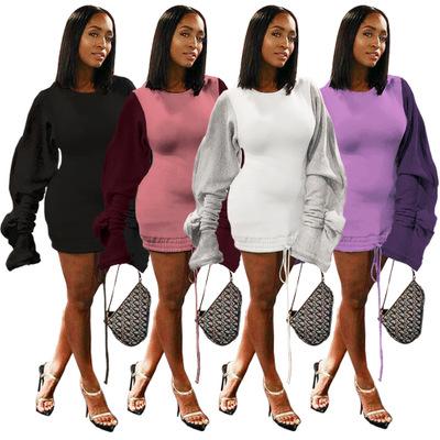 China 2021 Women Clothing Cavity Winter Long Drop Breathable Thick Dresses For Casual Women Fall Sets Casual Dress for sale