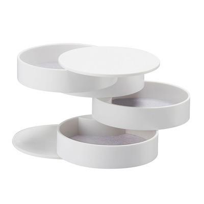 China Exquisite Multilayer Plastic Rotating Earring Jewelry Storage Box Folding Head C Decorative Box With Cover For Dust for sale