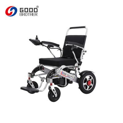 China HG-N530 Portable Wheel Rubber Adjustable Height Aluminum Frame Folding Electric Wheelchair for sale