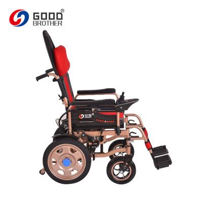 China HG-W680J Rubber Wheel Disabled Travel Folding Convenient Self-locking Brake Electric Wheelchair for sale