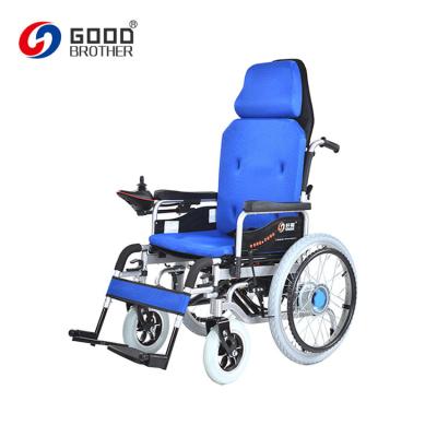 China Rubber wheel the most popular joystick aluminum alloy products electric wheelchair of control automatic folding for sale