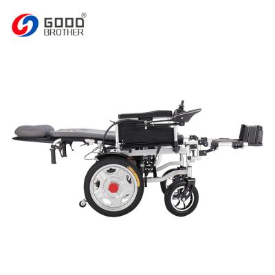 China Hot Selling Steel Frame Brush Motor Folding Cheap Price Electric Wheelchair Lightweight Power Wheelchair For Disabled for sale