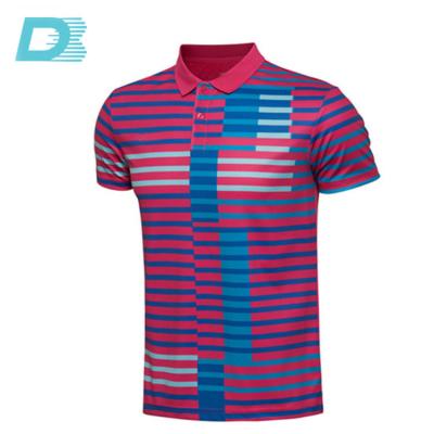 China Anti-wrinkle custom all over sublimation printing 100% Polyester Spandex T-shirt Polo Print Men Polo Shirt for sale