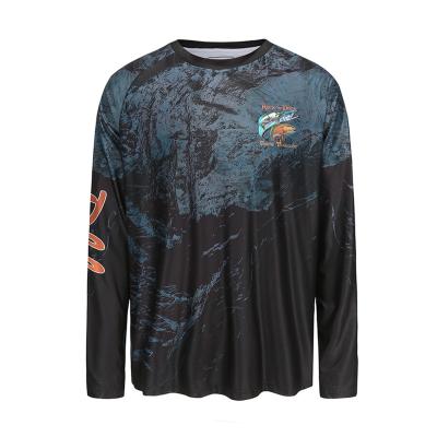 China New Design Black UPF 50+ Quick-drying Breathable Performance Antibacterial Long Sleeve Custom Fishing Shirts for sale