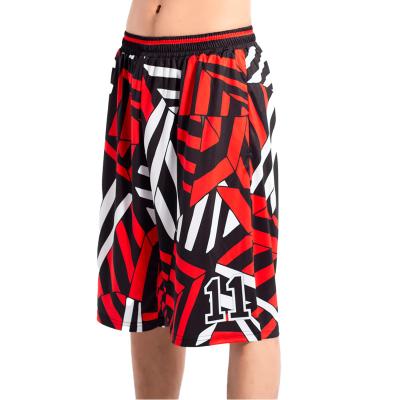 China Factory Outlet Design Antibacterial Breathable Quick Dry Printing Men Over Knee Logo Customized Basketball Shorts for sale