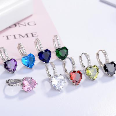 China Fashion CLASSIC earrings female zircon heart-shaped earrings earrings simple fashion temperament earrings wholesale for sale