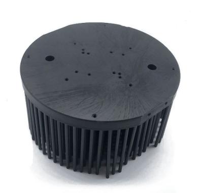 China Aluminum Round Custom Anozied Black LED Heatsink Cold Forging Led Anodic Oxidation Heatsink In Black for sale