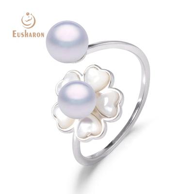 China FASHION Jewelry Ring Mount Women Adjustable from Cherry Blossoms Sterling Silver Pearl for sale