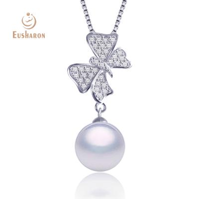 China FASHIONABLE 925 Sterling Silver Jewelry Butterfly Pendant Sterling Silver Pearl Pendant Necklace for sale