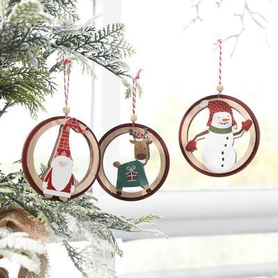 China Wooden Christmas Tree Decor Ornaments Christmas Party Decoration Hanging Indoor Christmas Tree Ornament for sale