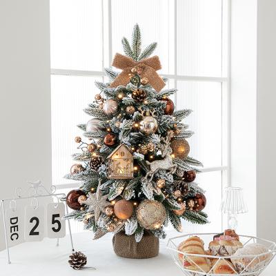 China Solvent Resistance 45/60/90 Cm PE&PVC Artificial White Christmas Tree With Light And Decorations for sale