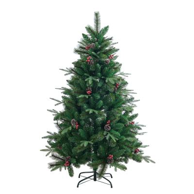 China Solvent Resistance Arbol De Navidads Various Styles Green Luxury Christmas Home Decoration Tree With Pine Cone&Red Berry Christmas Tree for sale