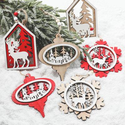 China Wooden Christmas Decoration Supplies Hanging Decorations For Home Christmas Natale Hanging Ornament for sale