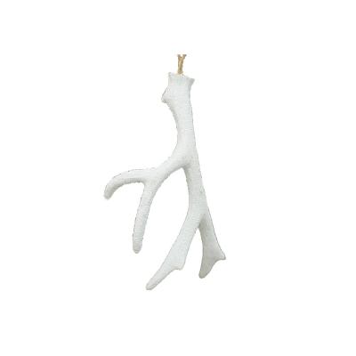 China Festive White& Champagne Color Elk Antlers Christmas Tree Decorations Resin Pendant Ornament Arbol De Navidads for sale