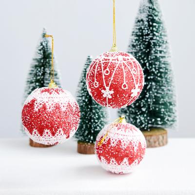 China New Arrival 7.5CM Environmentally Friendly Christmas Adornos Navidenos Decoracion Christmas Tree Plastic Unbreakable Balls for sale