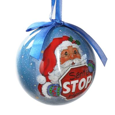 China Environmental Friendly Adornos Navidenos Painted Christmas Ornament Ball Pattern Christmas Tree Decoration Ball for sale