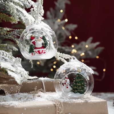 China 8CM Adornos de navidads adornos decorations balls Christmas tree ornaments transparent white transparent hanging balls for sale